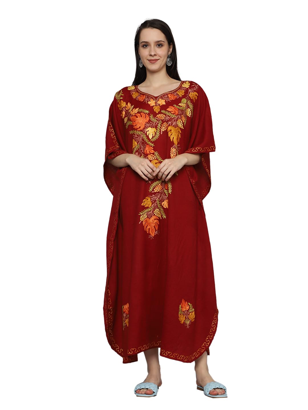 Kashmiri Embroidered Pure Wool Kaftan-image-20