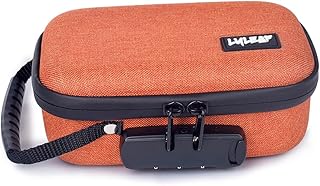 LYLEAF Smell Proof Case with Combination Lock, Small Smell Proof Stash Box（7Inch Orange）