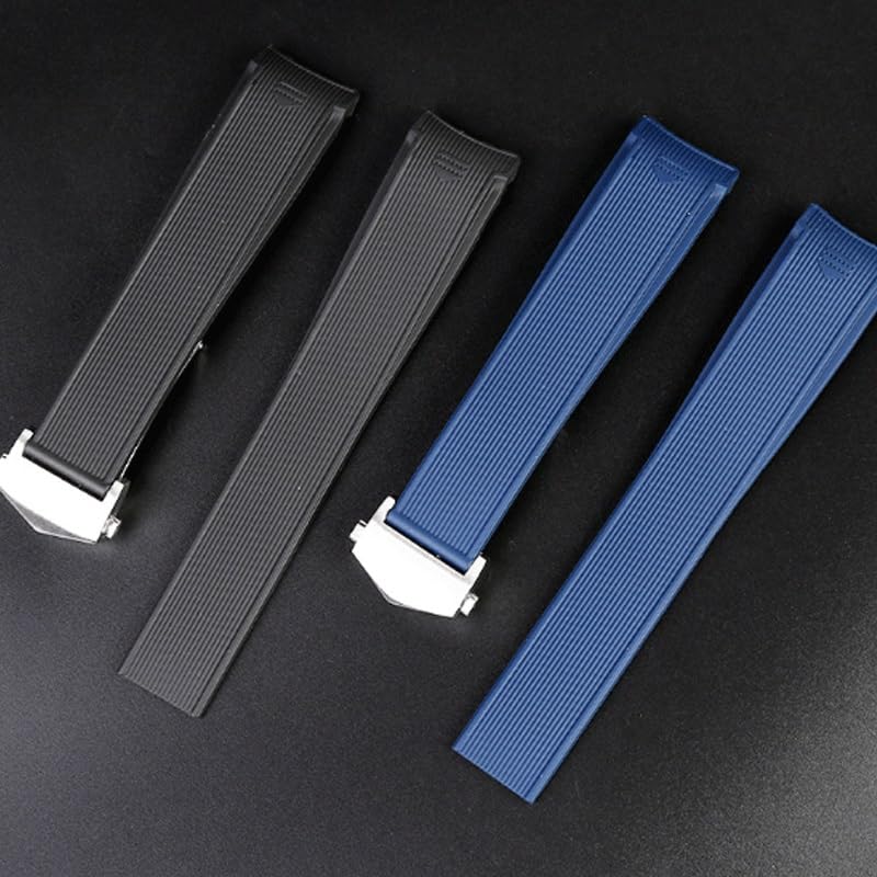 Le bracelet de montre en silicone avec bord incurvé caoutchouc convient à une taille 22 mm