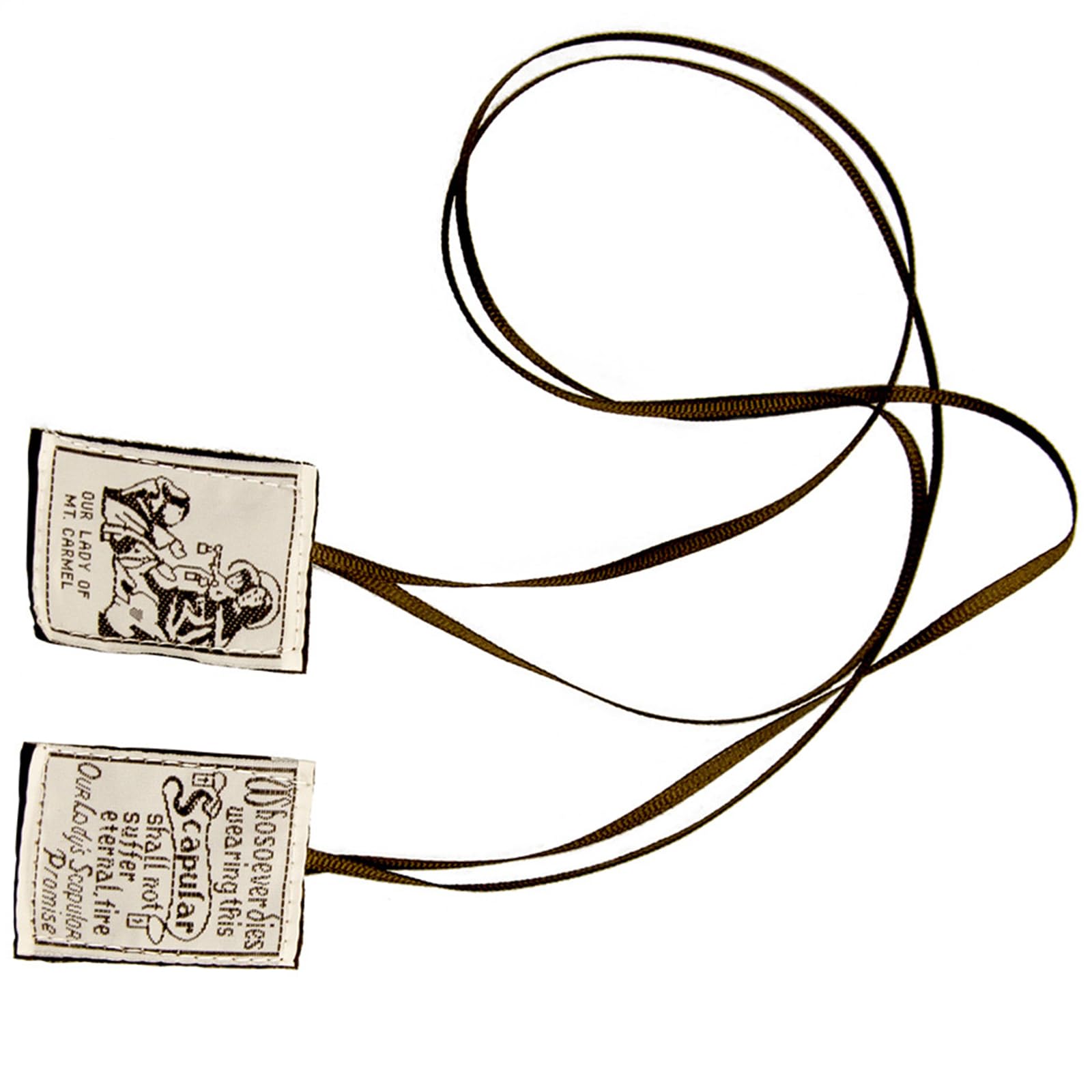 PANGBOER Embroidered Catholic Scapular Brown Scapular Of Our Lady Of Mount Devotional Garment Catholic Necklace for Women