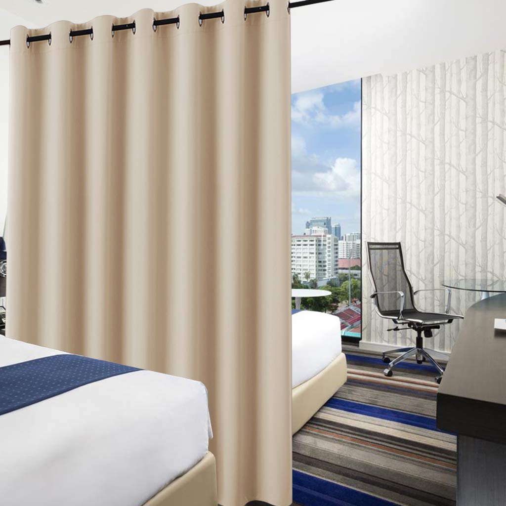 PONY DANCE Tenda divisoria extra larga per la privacy, con occhielli lunghi, isolamento termico, super morbida, oscurante, risparmio energetico e pannello insonorizzante, 1 pannello, 254 x 240 cm