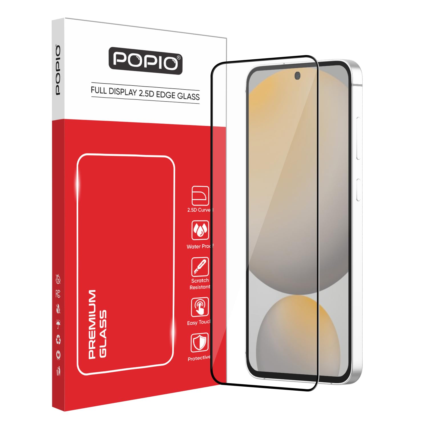POPIO Military-Grade Gorilla Tempered Glass for Samsung Galaxy S24 FE/Samsung A36 / A56 (Black) Edge to Edge Coverage with Easy Installation kit-image-25