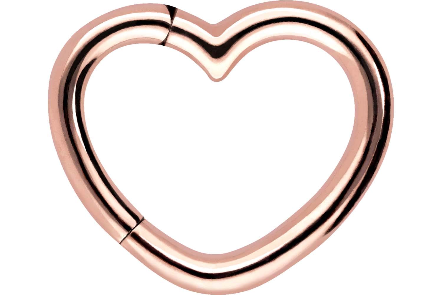 PIERCINGLINE Segment Ring Clicker Heart de acero quirúrgico - Piercing para oreja, hélix o diáfisis en 4 elegantes colores