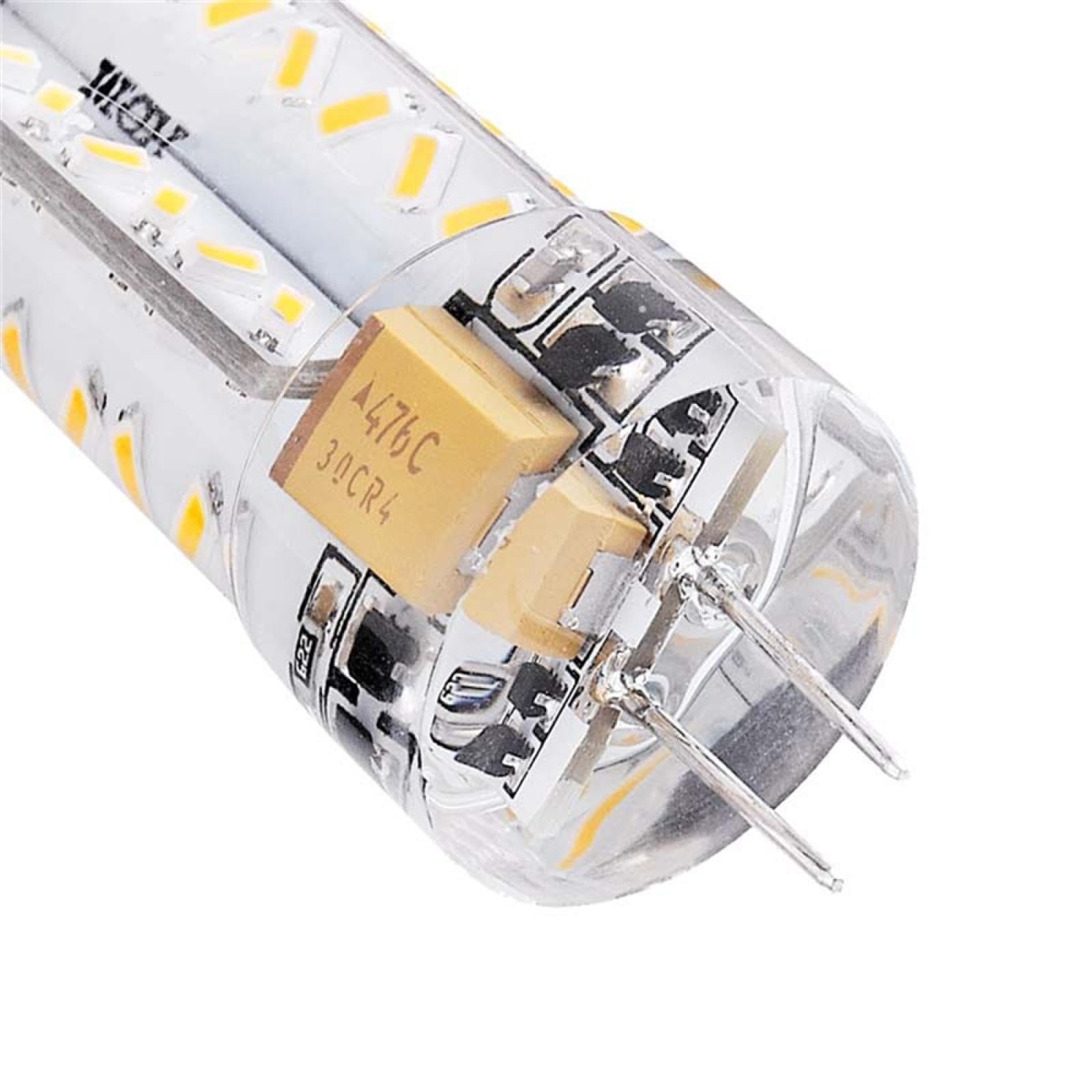 Ampoule LED G4 5W à culot à deux broches sans scintillement 6000 K lumière du jour AC/DC 12V 7W T3 G4 à culot à deux broches en silicone pour éclairage domestique 5PC 7W-blanc chaud