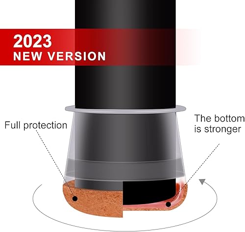Miniatura 3 de 16 protectores de suelo para patas de silla con parte inferior de fieltro envuelta, fundas de silicona para patas de silla, protectores de patas de