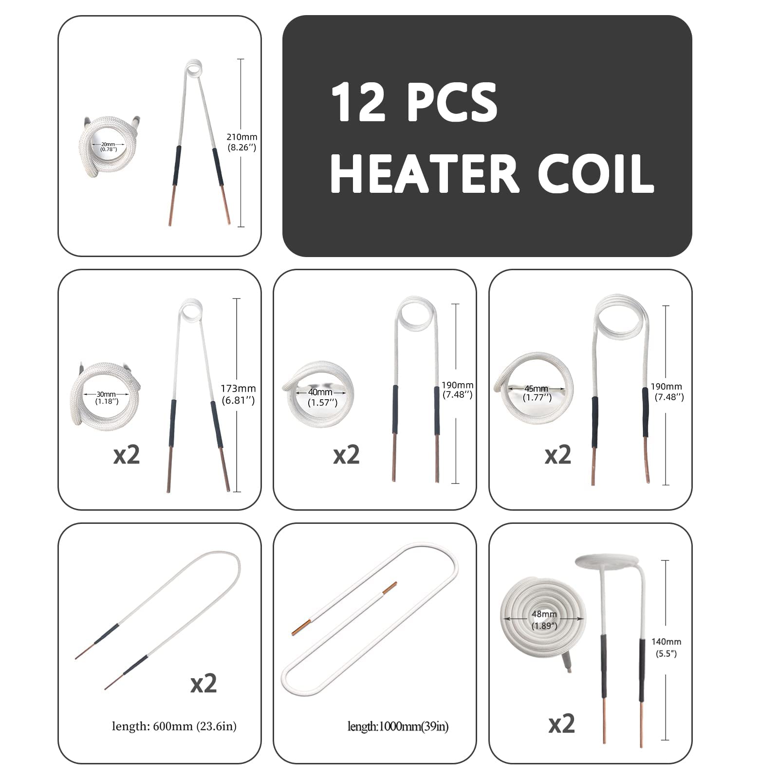Kit de chauffage magnétique à induction - 1200 W - 220 V - Sans flamme - Avec 12 bobines - Outil de démontage de boulon portable - Outil de chauffage idéal pour les véhicules