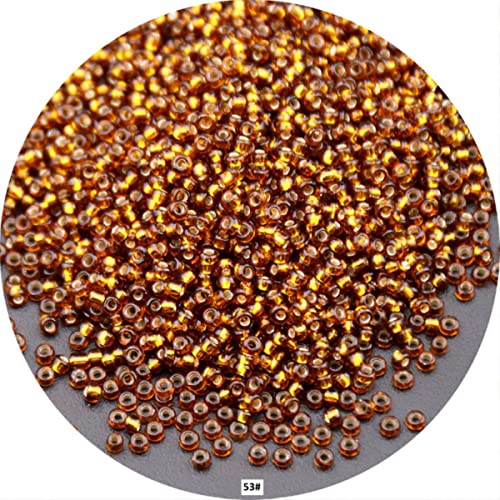 10 g (1680 Stück) 15/0 1,5 mm cremeblaue Farbe, runde Glas-Rocaillesperlen, tschechische Abstandshalterperlen für die DIY-Glasperlen-Arbeit, Schmuckherstellung, RR53 Kaffee, 1,5 mm Perlen