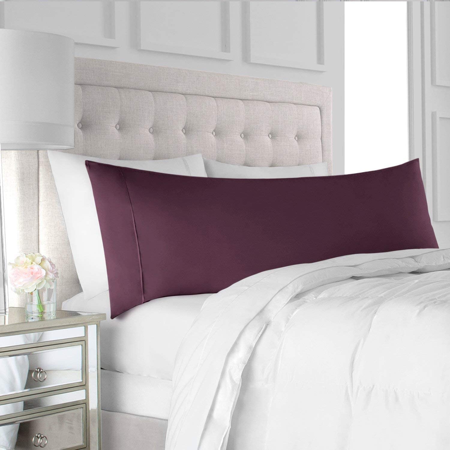 CCWB Body Pillow Covers Egyptian Cotton 600 Thread Count Set of 2 Softest Long Staple 100% Cotton Hotel Quality (Plum, Body Pillow Cover- 21 x 54) (B08GZ1B4YF) Amazon Price History, Amazon Price Tracker