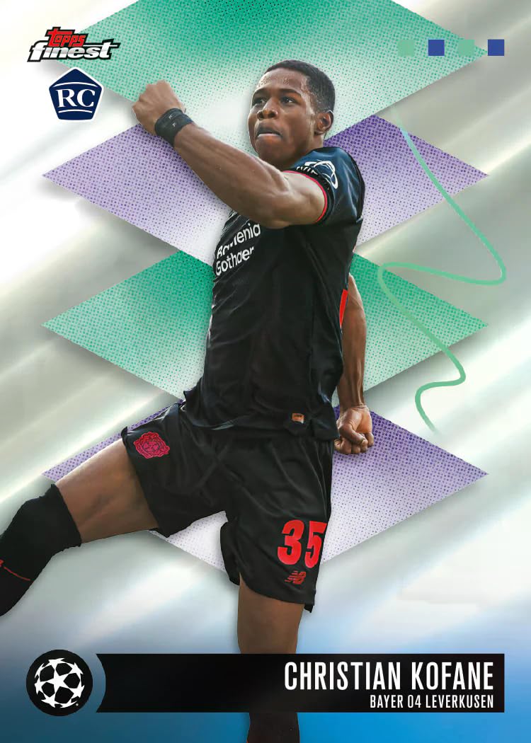 Topps Finest UEFA Club Competitions 2025/26 Hobby Box – 6 Packs, 10 Karten pro Pack, 2 Autogramme pro Box