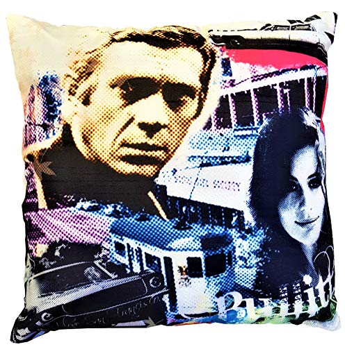 About Home Housse de Coussin en Soie synthétique imprimée avec Mousse rembourrée 45,7 x 45,7 cm, Bull It, 45,7 x 45,7 cm Cover