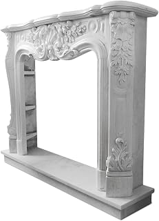 Louis XVI Decorated Fireplace in Carrara Marble Frame for Fireplace Classic Decor Fireplace Flame L.150