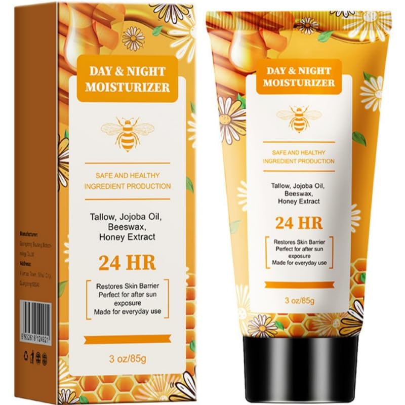 Crema Hidratante Natural de Manteca de Oveja y Miel, calma el enrojecimiento, la sequedad y el picor, repara el daño solar, ideal para pieles secas y sensibles, 85 g