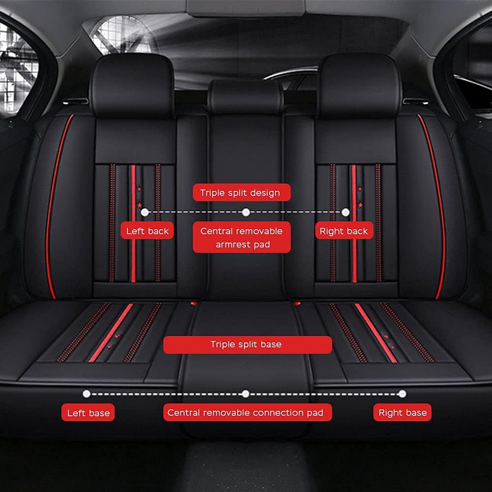 Best Cyber Deals 🔥 Car Luxury Seat Cover Front Rear Vehicle Leather Cushion Cover Universal Automobile Protector