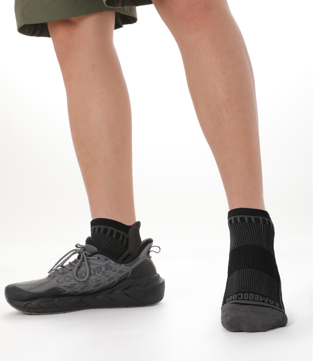 BAMBOO COOL Mens Ankle Socks Bamboo Viscose Athletic Moisture-Wicking Low Cut Running Cushioned Socks - Image 2