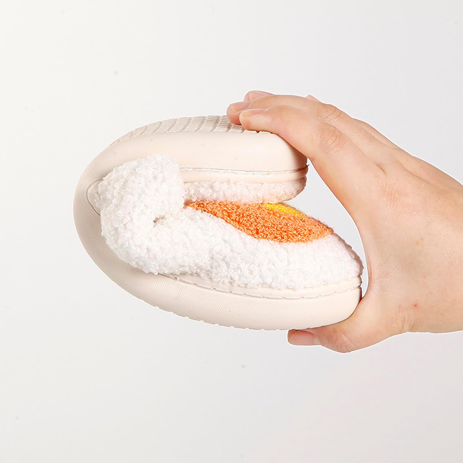 Pumpkin Slippers Halloween Slippers for Women Men House Shoes Spooky Slides Soft Warm Plush Couple Shoes Pumpkin/B4-37-38 - Image 3