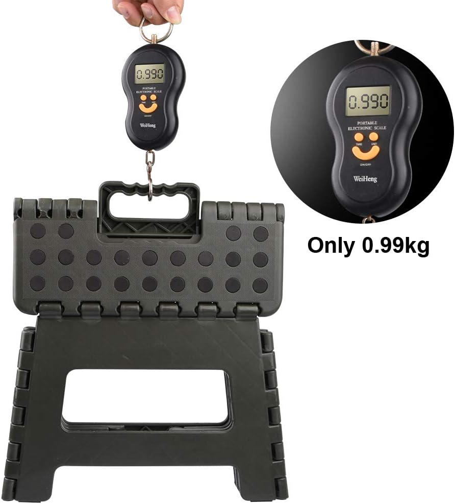 YZWDTGS Non-Slip Folding Step Stool, Sturdy Safe Enough - Holds up to 350 Lb Footstool for Adults or Kids, Fold Ladder Storage/Opens Easy, for Kitchen,Toilet,Camping ect. (Army Green, 9 inch)