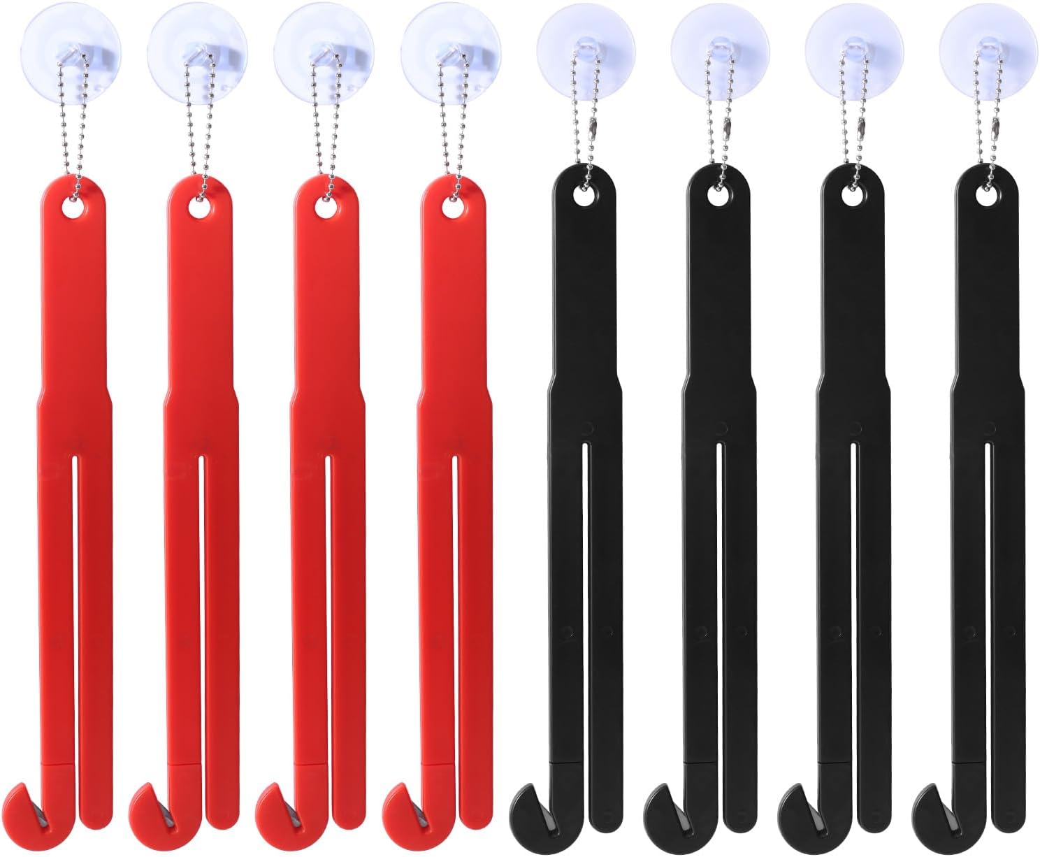 8pcs Food Bag Opener Cutter, ABS Food Pouch Cutter Squeezer with Stainless Steel Blade Practical Kitchens Tools for Home Restaurants (Red)