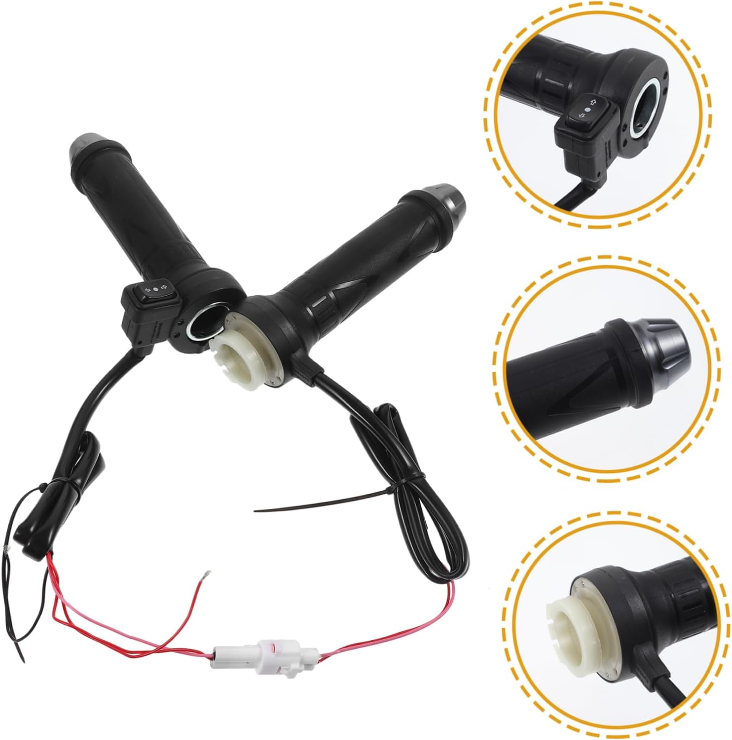 Luxshiny Motorcycle Heating Handle 12v Heated Grips Winter Warm Handgrip Set Lightweight Portable