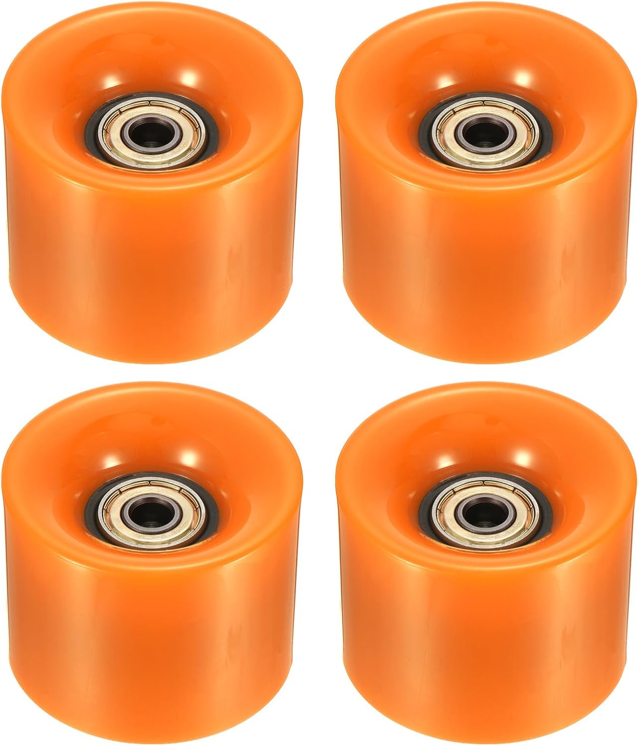 YOKIVE 4 Pcs Skateboard Wheels with Bearing, 80A Skate Scooters Replacement, Great for Skateboarding, Outdoor Street Sports (Orange Golden, 60mm OD)