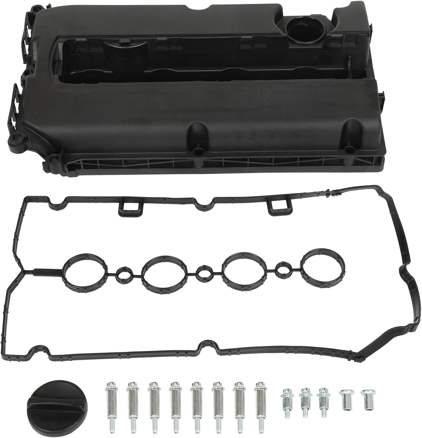 SCITOO Engine Valve Cover with Gasket,Bolts,Oil Filler Cap Fit For Chevrolet For Aveo 2009-2011,For Chevrolet For Aveo5 2009-2011,For Chevrolet For Cruze 2011-2015 Replace # 55558673, 55564395
