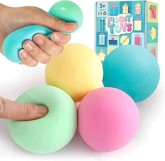 ZaxiDeel Colour Changing Stress Balls 4 Pack Squishy Rainbow nedo