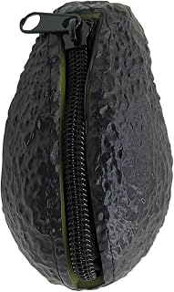 小さな小銭入れ アボカド小銭入れ リアルな斬新な変更ジッパー開閉ポーチ 4.3x2.6インチ ブラック PVC Sサイズ 女性、男性、アボカドギフト