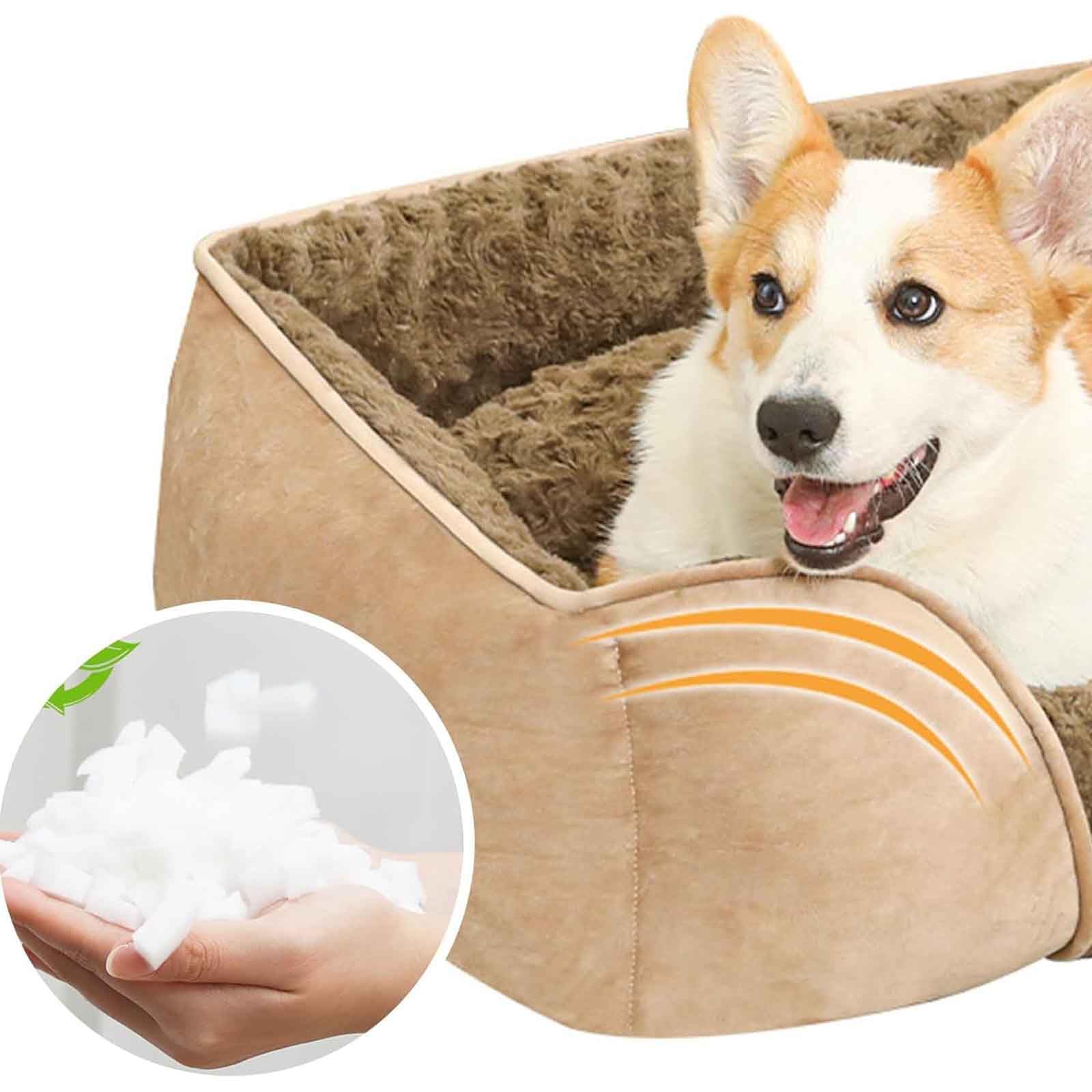 Cuccia per Cani Lavabile da Interno per Cuccioli, Grande, Accogliente, materassino per Animali Domestici, soffice e Rettangolare con Fondo, Grigio.