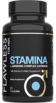 FLAWLESS FOR MEN Stamina | Extra Firm Hard On Pills | Fast Acting L-Arginine, L -Citrulline & Nitric Oxide Supplement for Men | Promotes Male Vitality, Blood Flow and Endurance | 60 Capsules