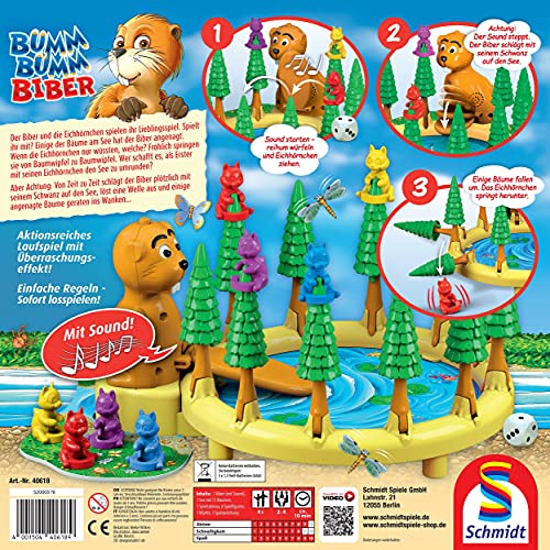 Schmidt Spiele 40618 Bumm Bumm Biber, 3D Action Kinderspiel – Bild 3