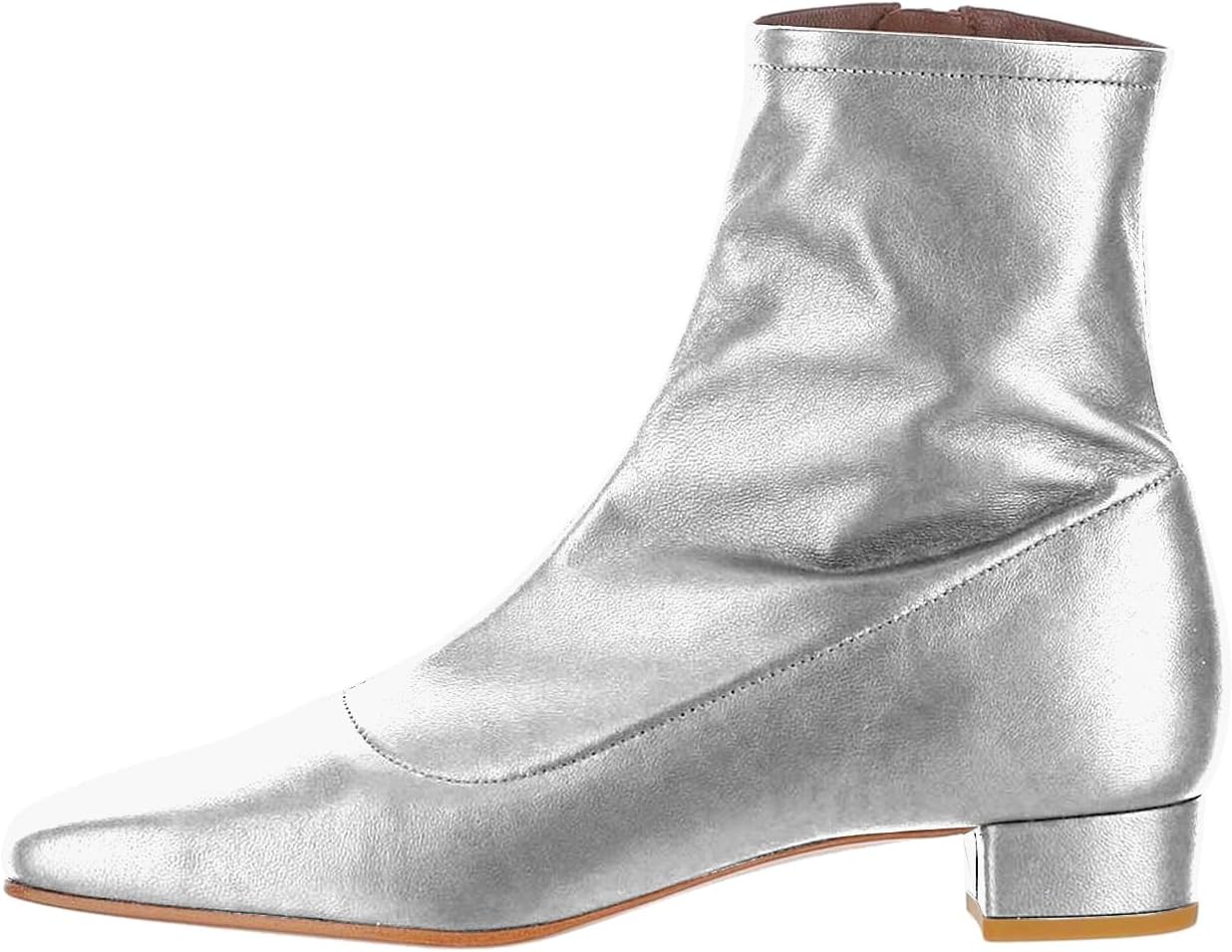 SHODENSE Women Elegant Square Toe Sock Ankle Boots Low Block Chunky Heel Zipper Stretch Chelsea Boot Matte Leather Elastic Dress Boots Ladies Classic Comfort Wedding Office Fall Winter Boot 4-11 M US