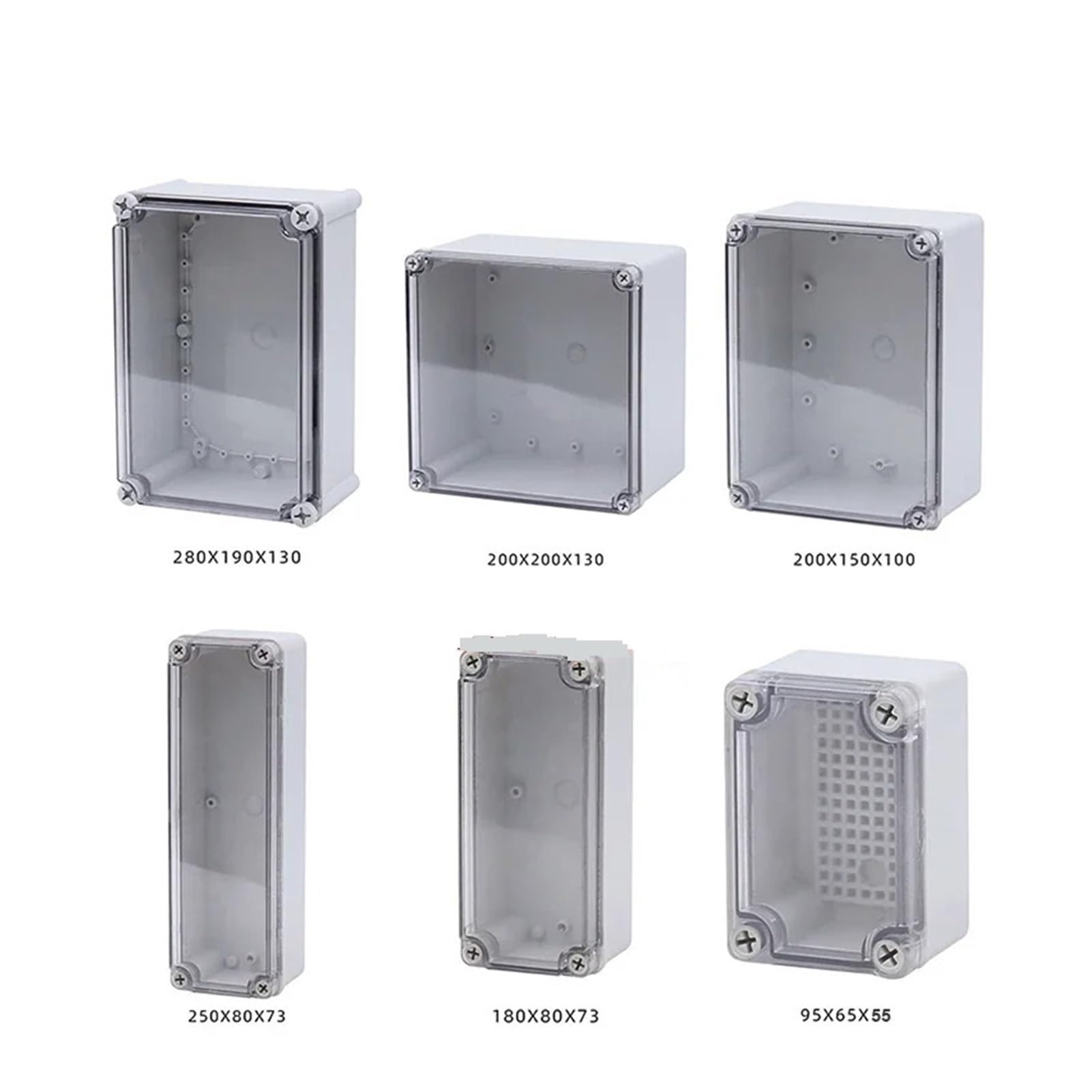 Boîtier de raccordement électrique étanche IP67 couvercle Transparent extérieur étanche bricolage boîte de jonction électrique ABS boîtier en plastique boîte de Distribution 1Pc(250x150x130mm)