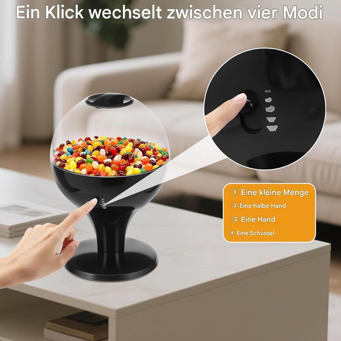Generisch Dispenser automatico di caramelle | Dispenser di caramelle da scrivania per fagioli, noci, cibo, snack, vendita, bambini, casa, ufficio, bancone, Halloween