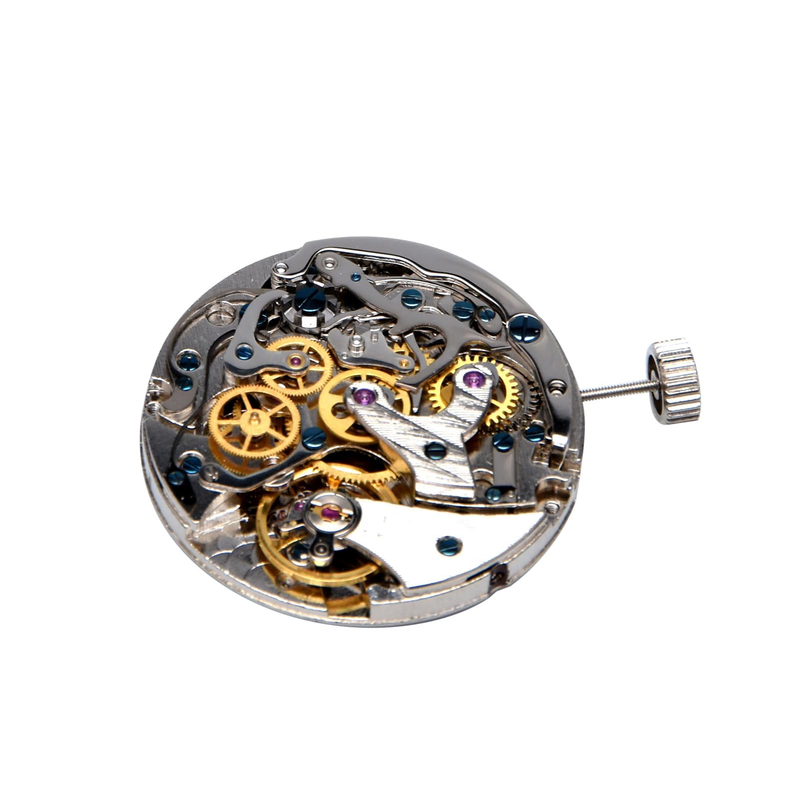 MOUDOAUER ST1903 - Mecanismo de reloj cronógrafo mecánico para relojería, componente de repuesto mecánico