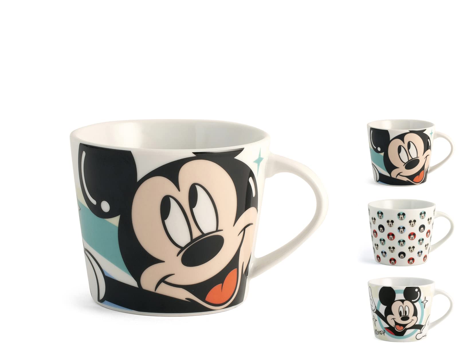 Home Set 6 Tazze Jumbo Mickey Surething, 400ml – Prodotto con Licenza 100% Originale, Perfette per Colazione e Bevande Calde