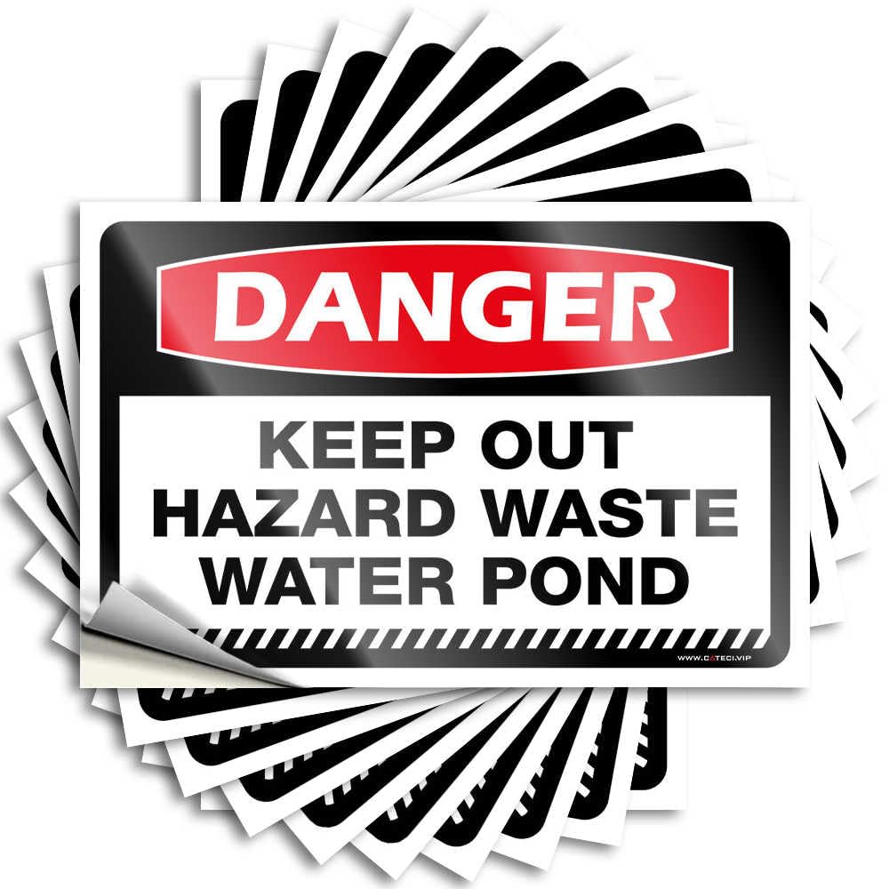 Stickers for Cars Danger Keep Out Hazard Waste Water Pond Stickers 10Pcs Mechanic Stickers Vintage Bar Decor(6X9CM)