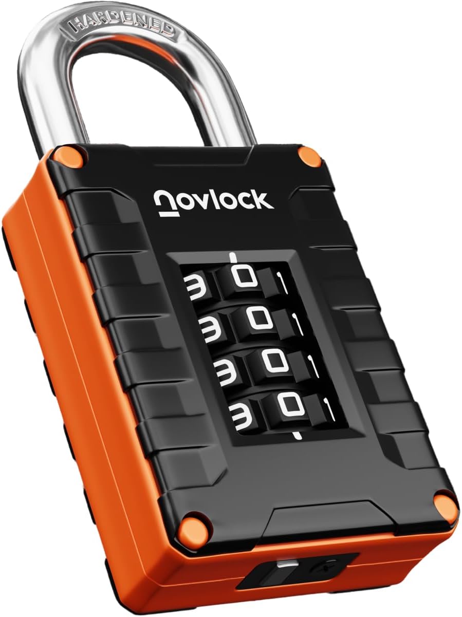 NOVLOCK Locker Lock for Gym, School, Home & Work | 4-Digit Combination ...
