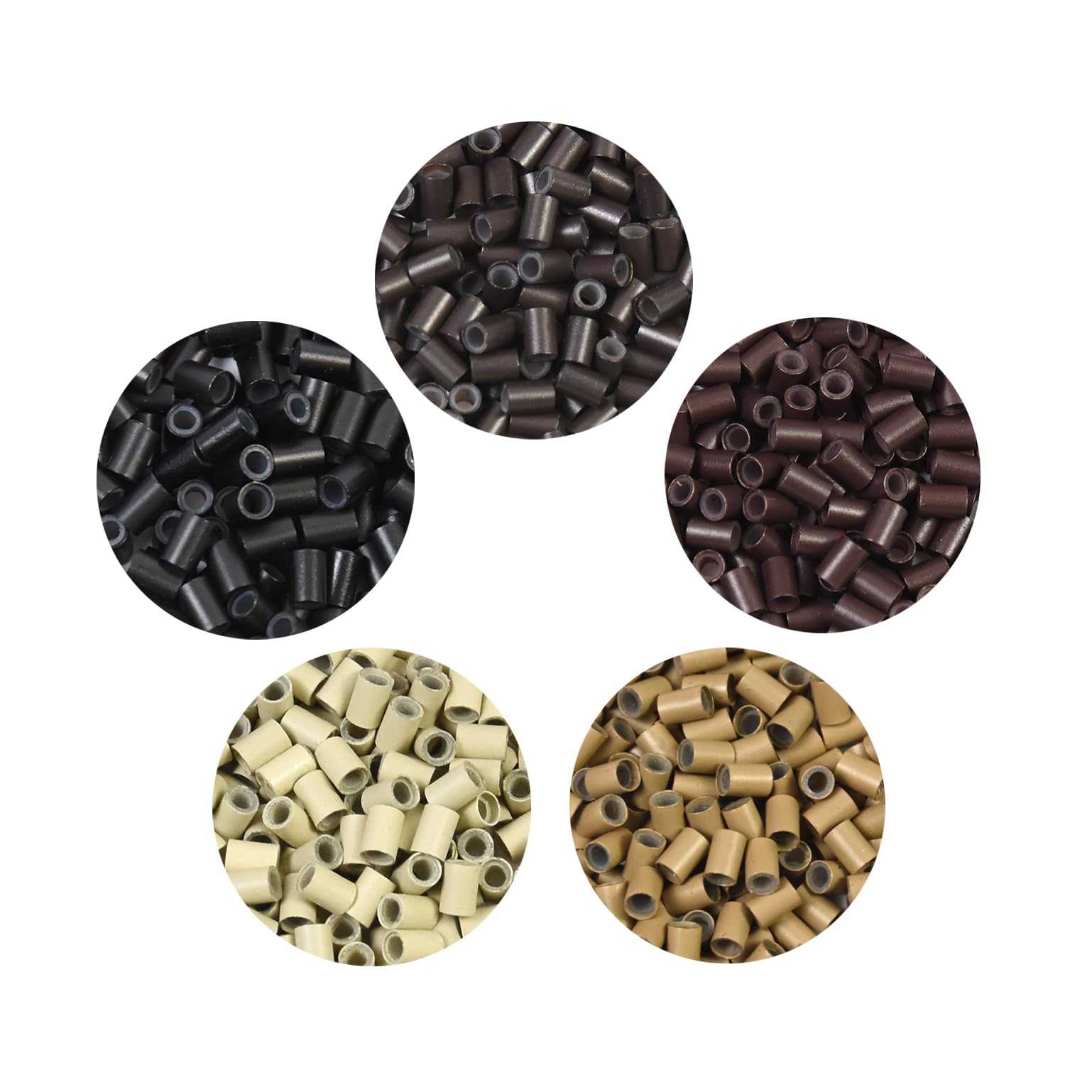 200 Pcs 3.5mm Copper Tubes Micro Rings with Silicone Lined Micro Rings Links Beads for Hair Extensions (Black)