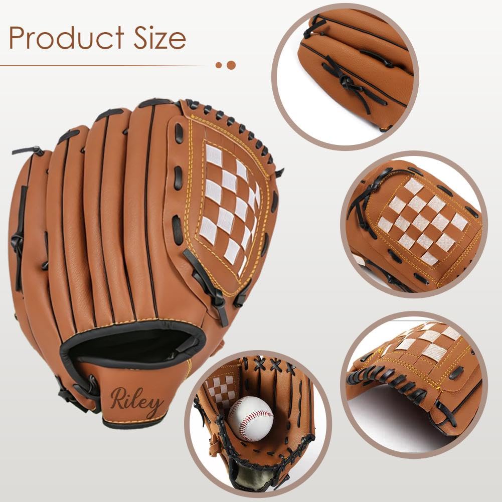 Set di guanti da baseball e palla personalizzati, set di palline da baseball con nome personalizzato, guanto da baseball e palla per adolescenti e adulti, facile da catturare, gioco da giardino