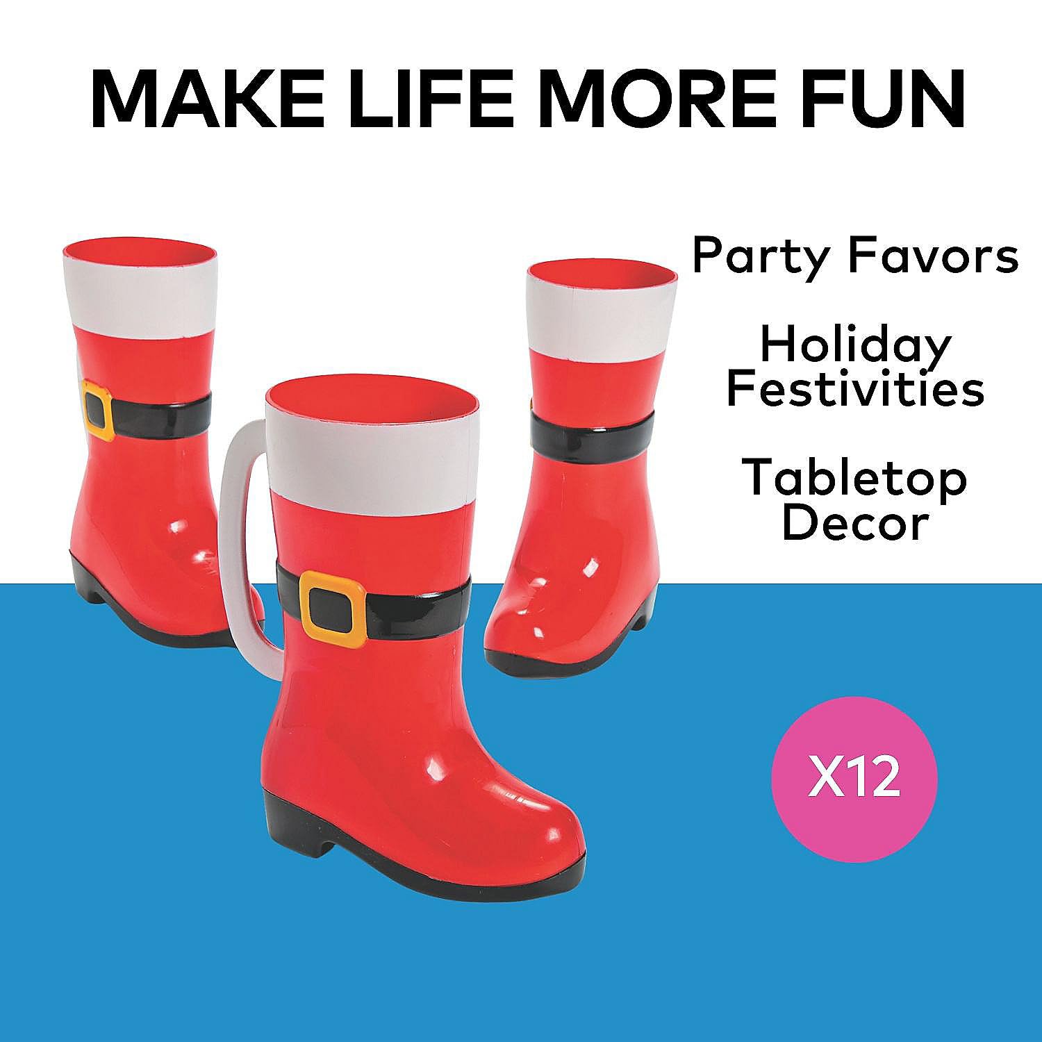 Amazon.com: Fun Express Christmas Mugs Set of 12 - Santa Boot