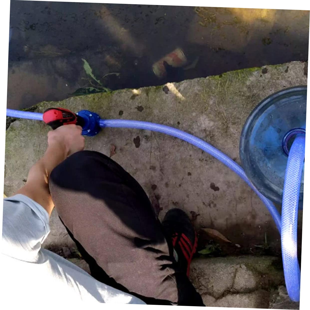 BESPORTBLE Kleiner Selbstansaugende Wasserpumpe Kunststoff mit Anschluss für Bohrmaschine Haushaltspumpe Leicht und Kompakt für Wasser und Öltransfer