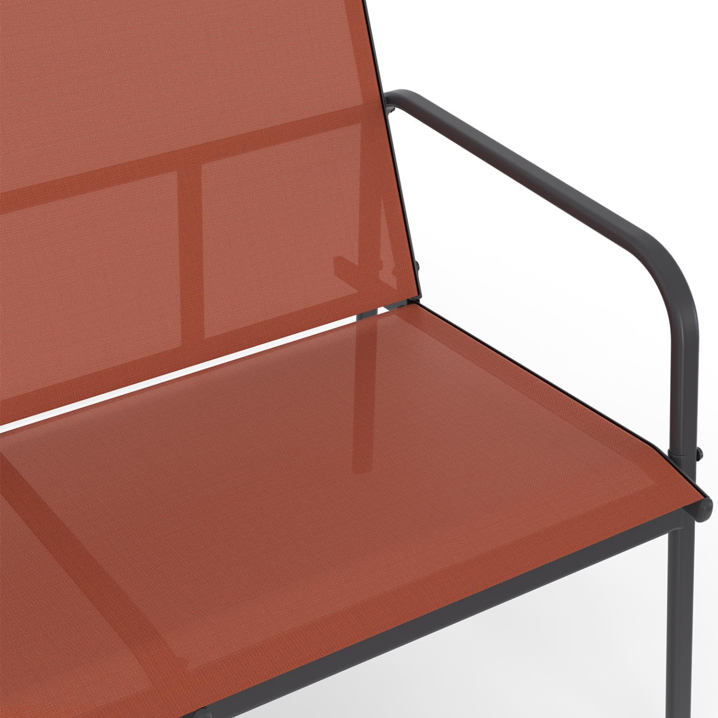 IDMarket - Salon de Jardin Bas TOLEDE 4 Places avec canapé, fauteuils et Table Terracotta