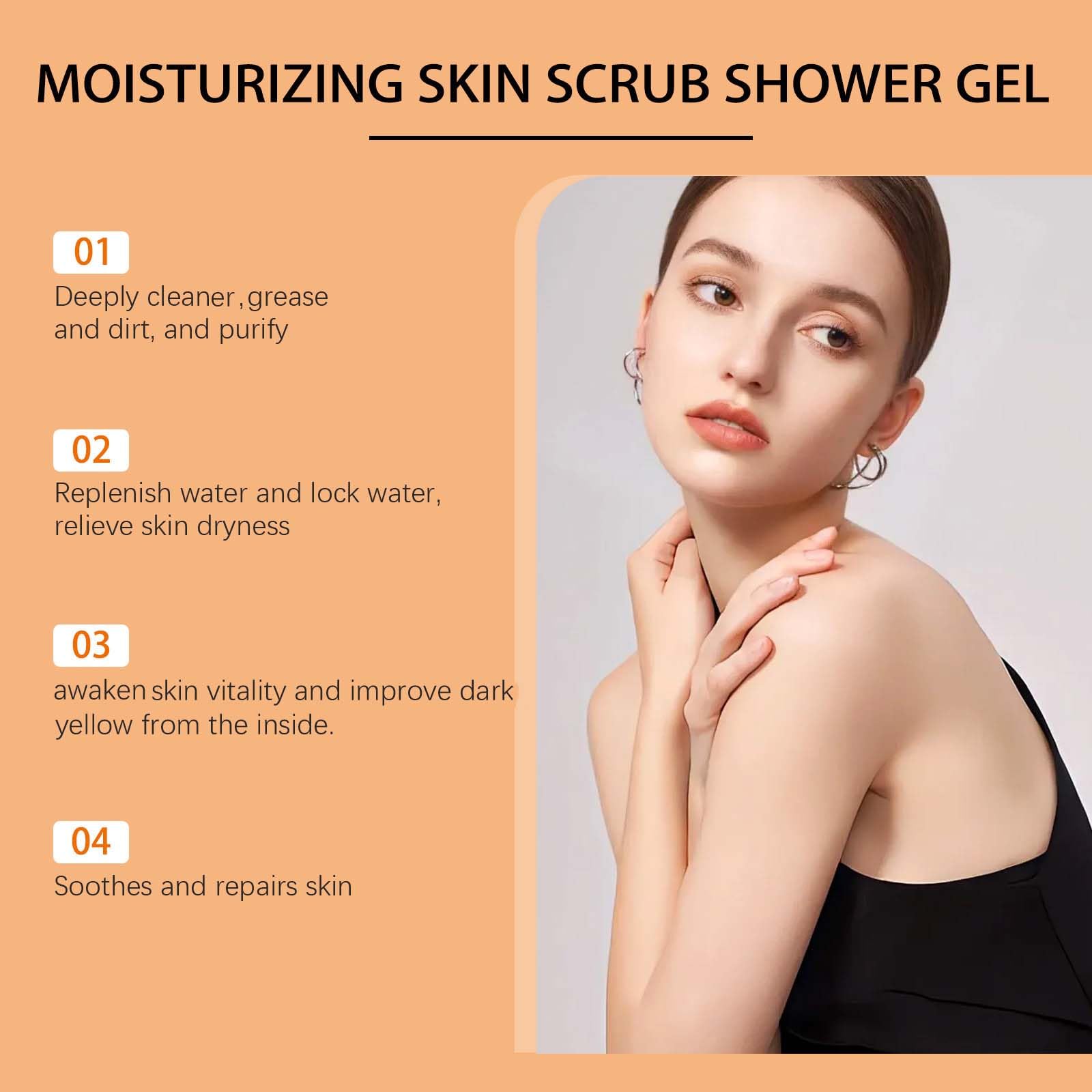 Cúrcuma Vitamina C Scrub Body Wash, exfoliante corporal blanqueador, exfoliante hidratante corporal exfoliante para pieles secas y ásperas (5 unidades)