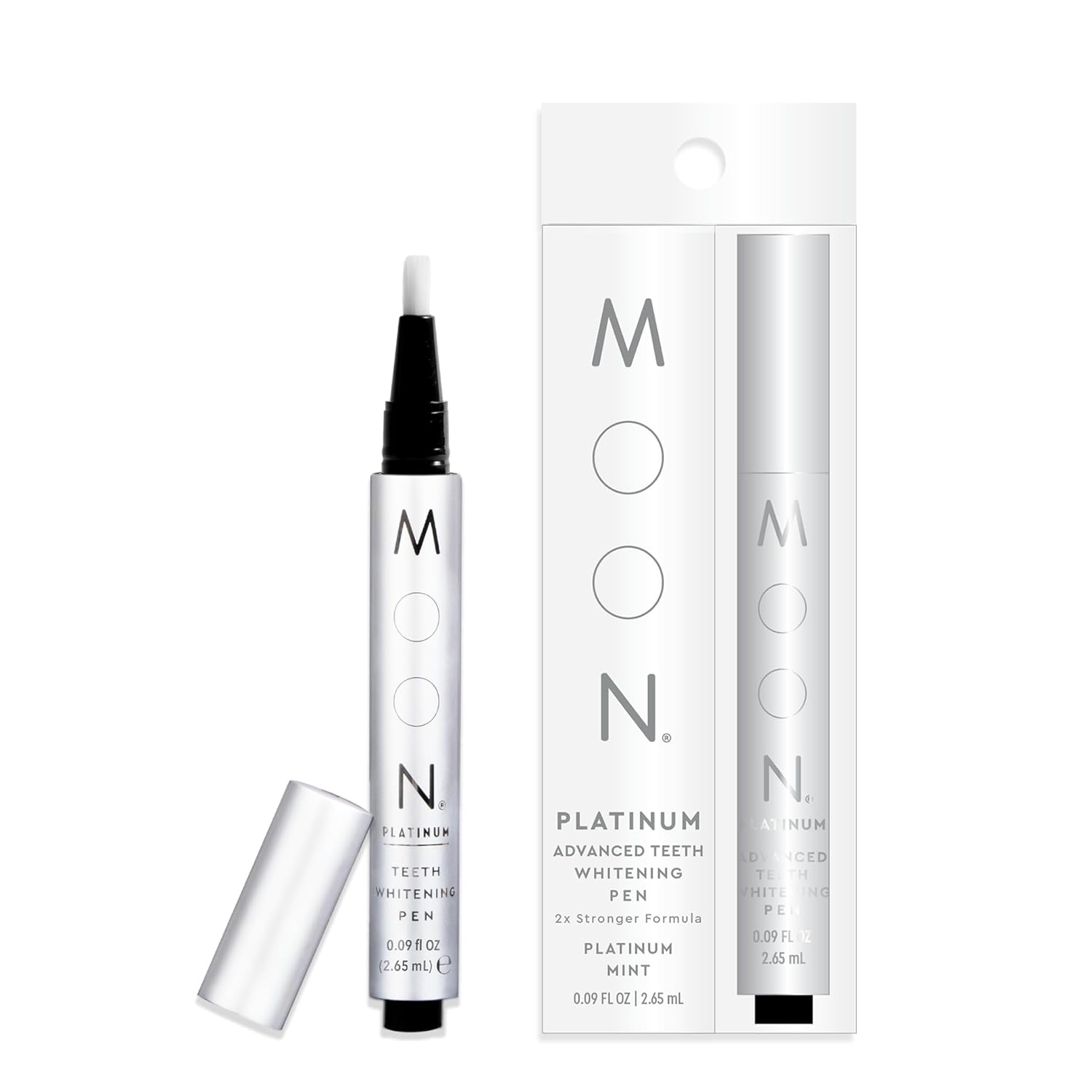 MOON Teeth Whitening Pen Platinum Mint 0 09 Fl Oz Gentle on Teeth Whitens with Antioxidants Essential Oils