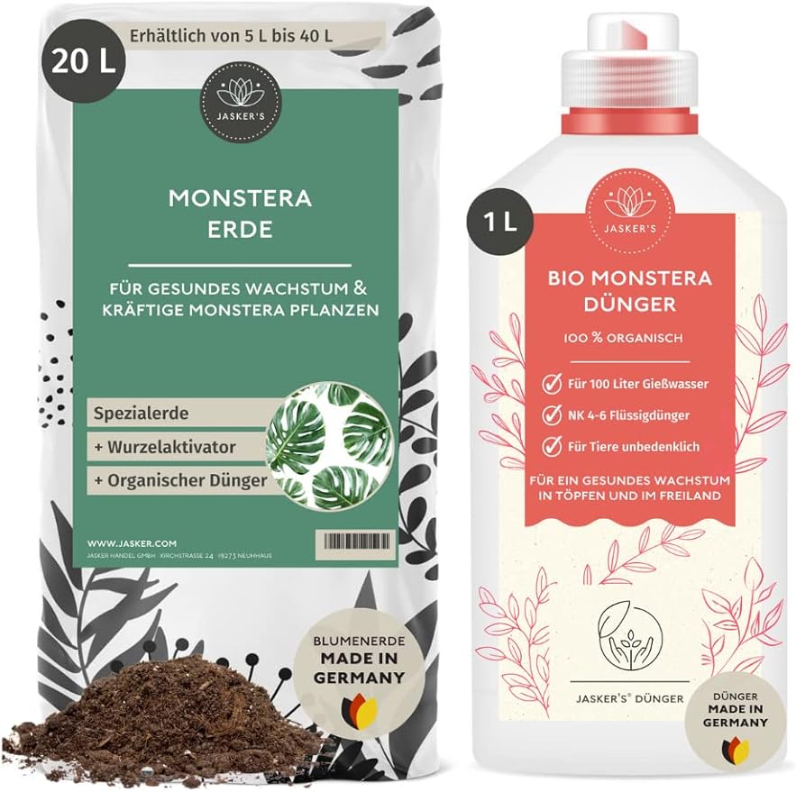 Monstera Erde 20 L + 1 L Monstera Dünger Aus 100 nachwachsenden