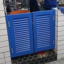 Puerta de café de salón Azul, Puerta de Entrada de Bar, Puerta batiente de Restaurante de 2 Paneles, Puerta batiente Estilo persiana, Puertas de Media Cintura de Color personalizab