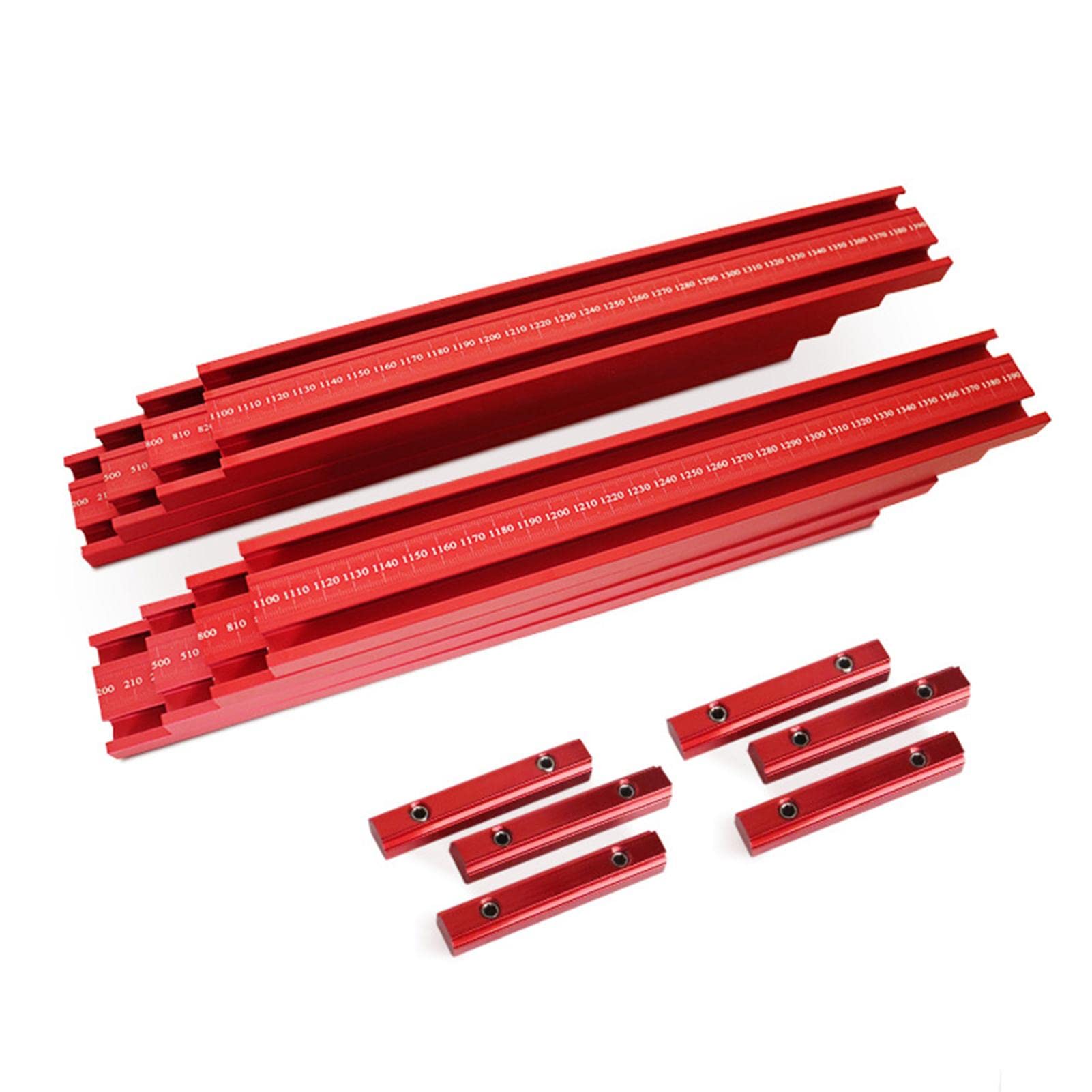 Keptfeet Strumento per la Lavorazione del Legno,Set di binari per in Lega | di Alluminio - Set di Giunzione per binari di Guida in Alluminio per la Lavorazione del Legno Set di binari per seghe