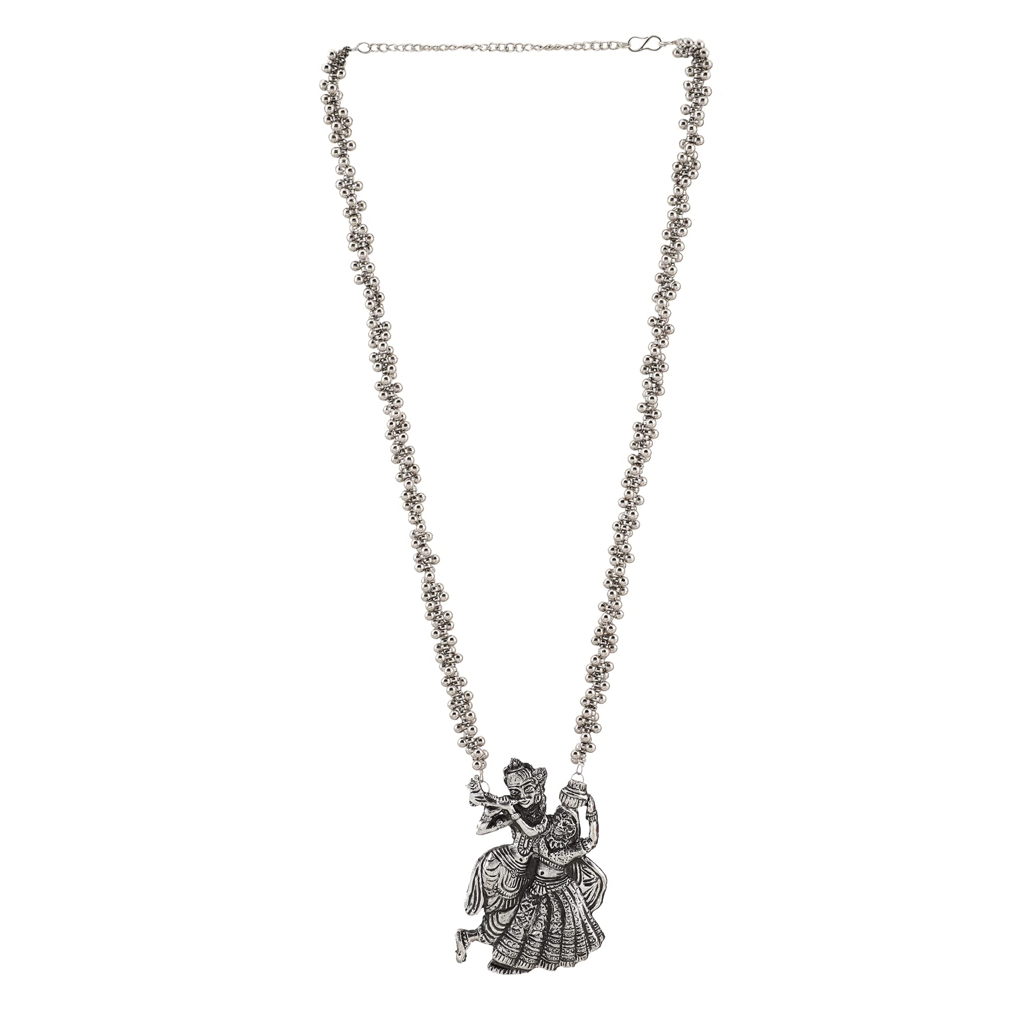 Oxidised Silver Radha Krishna Necklace chain jewelry for Women & Girls (Silver) (B092PDCZQR) Amazon Price History, Amazon Price Tracker