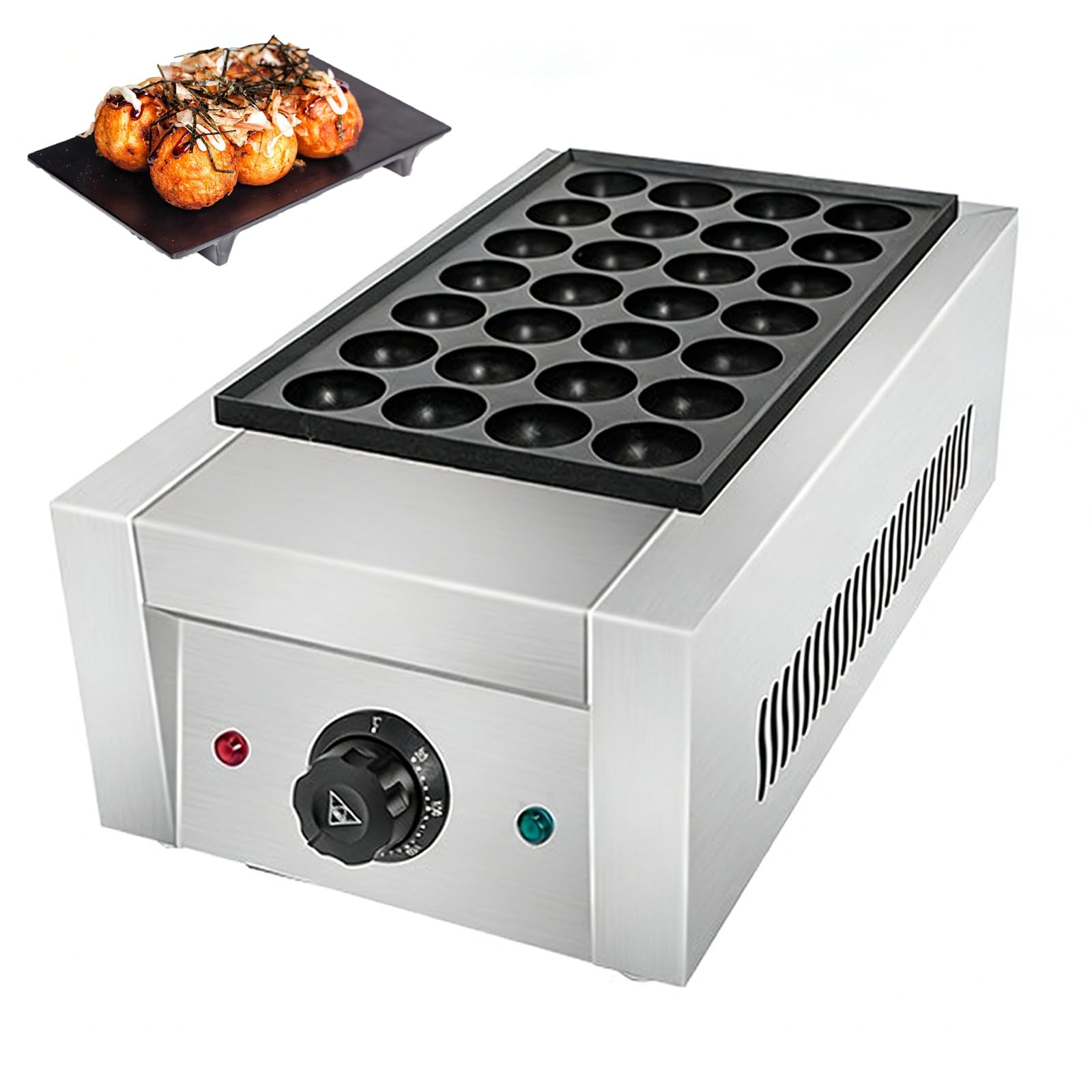 YXYLJOZ Commercial Takoyaki Maker - 28/56 Holes Octopus Ball Machine with Temp Control, Non-stick Coating, Electric Heating for Restaurants & Bakeries, 4cm Diameters (28)