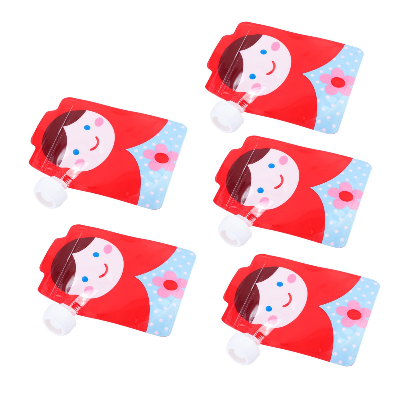 VANZACK 5Pcs Reusable Food Squeeze Pouches Food Bags for Nutritious Meals the Go and Storage for Boy Girl