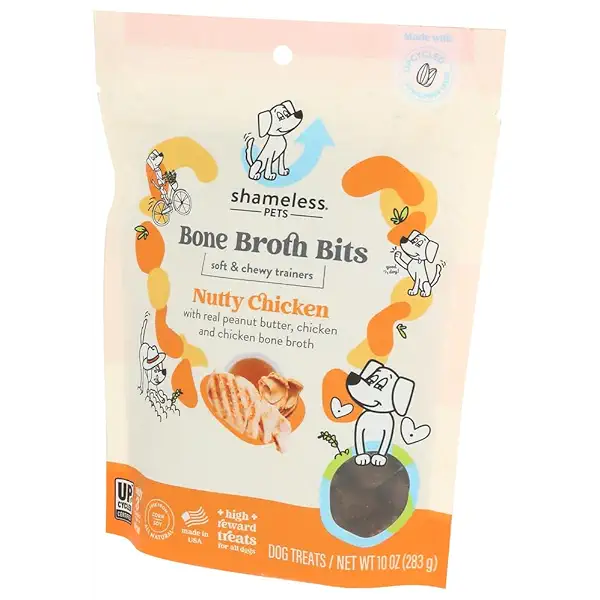 Dog Treats Bone Broth Bits Nutty Chicken, 10 Ounce 3